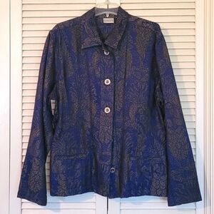 NWOT Navy with black and Grey damask jacket